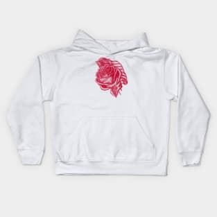 Red Rose with the United States flag Kids Hoodie